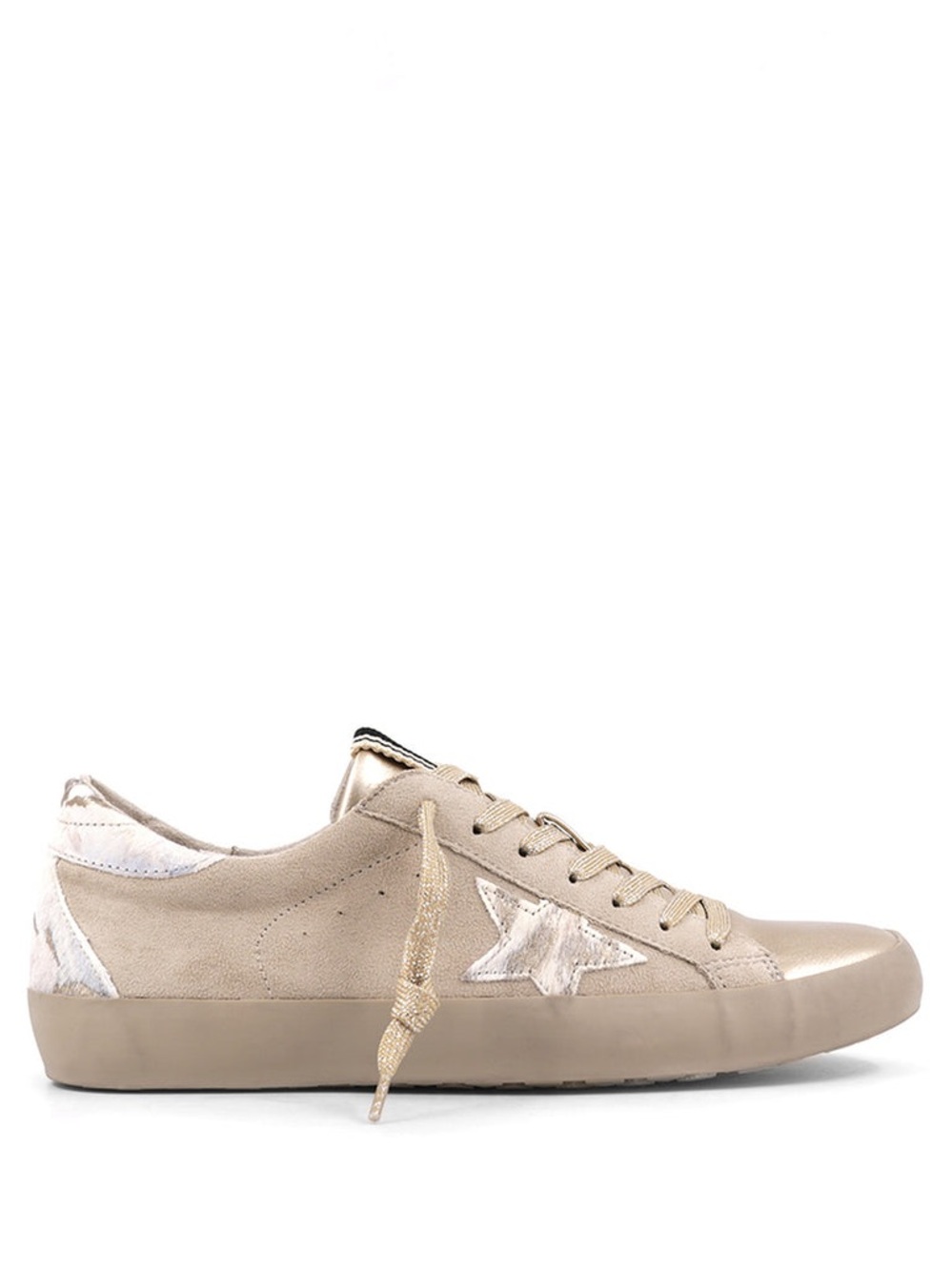Shu Shop Women’s Beige Casual Lace-Up Sneakers
